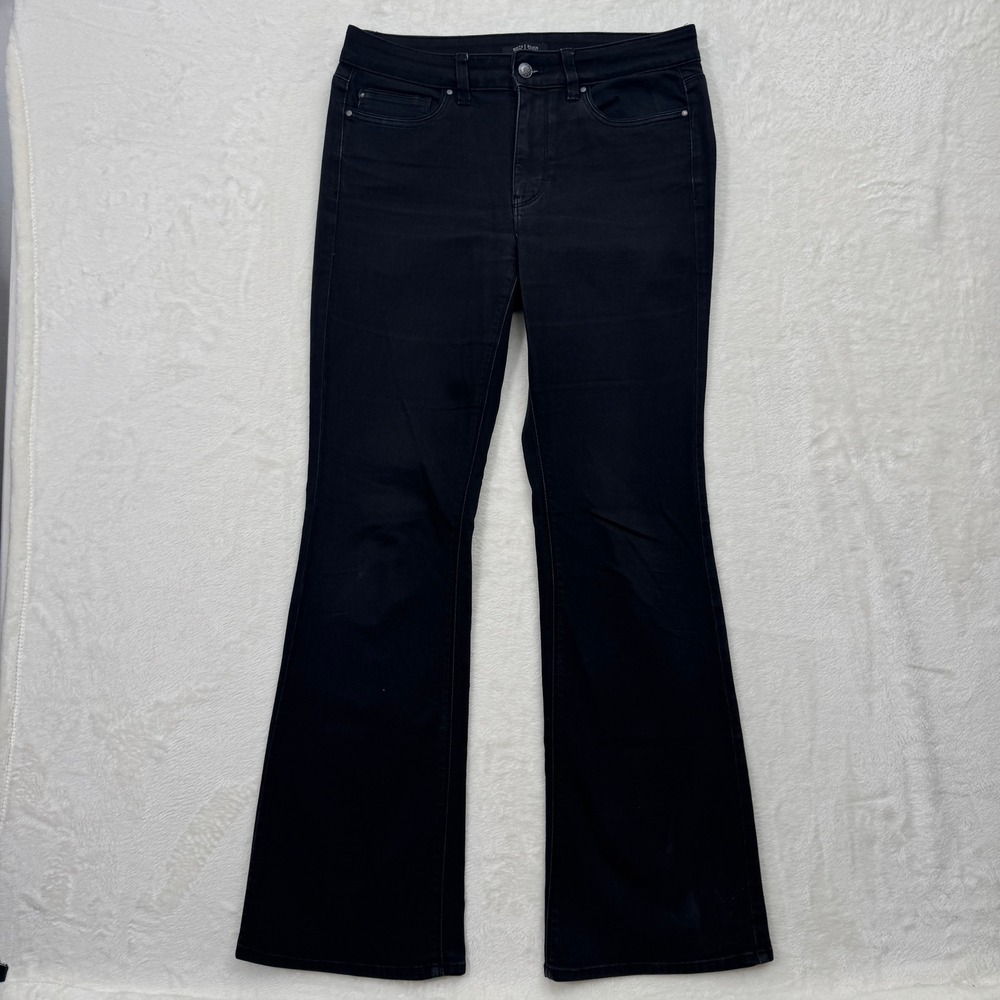White House Black Market Jeans Womens 8R Black Contour Skinny Flare High Rise